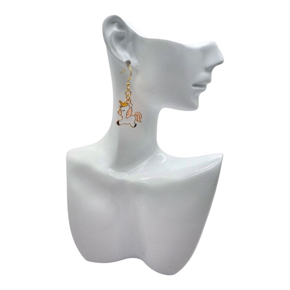Pastel Unicorn Earrings Fashion Jewelry Dangle Earrings Animal Fantasy Horse - Picture 4 of 4